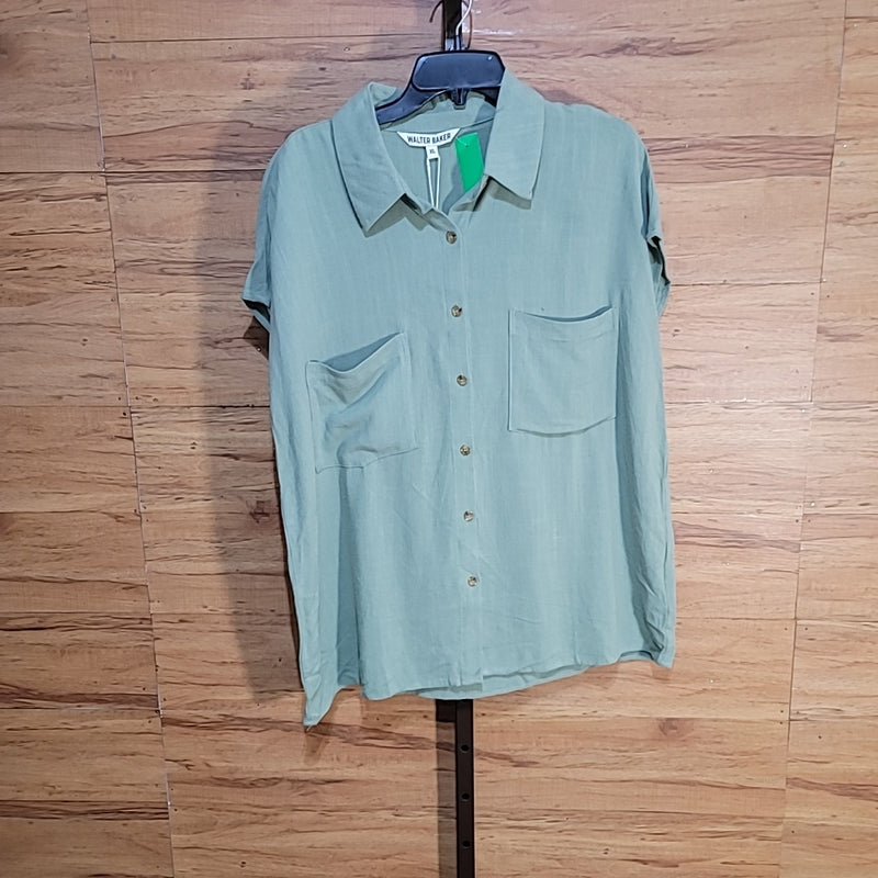 Walter Baker Size XL Green Button Down Sylvia Top NWT