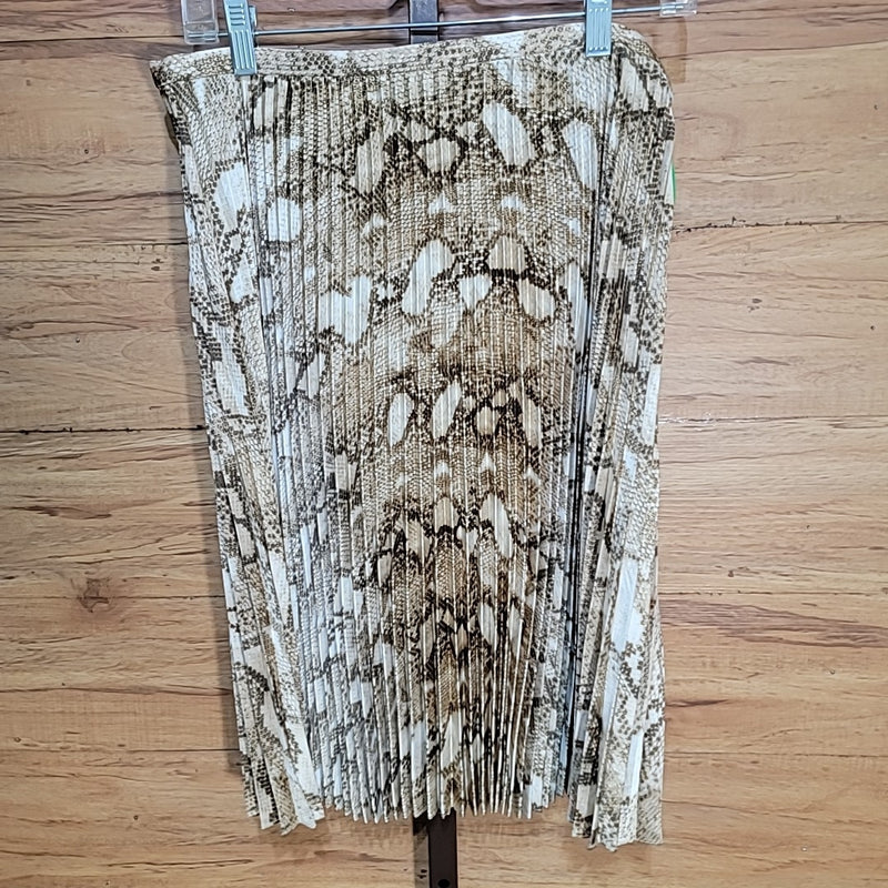 Lauren Ralph Lauren Size 6 Brown Snake Print Pleated Skirt NWT