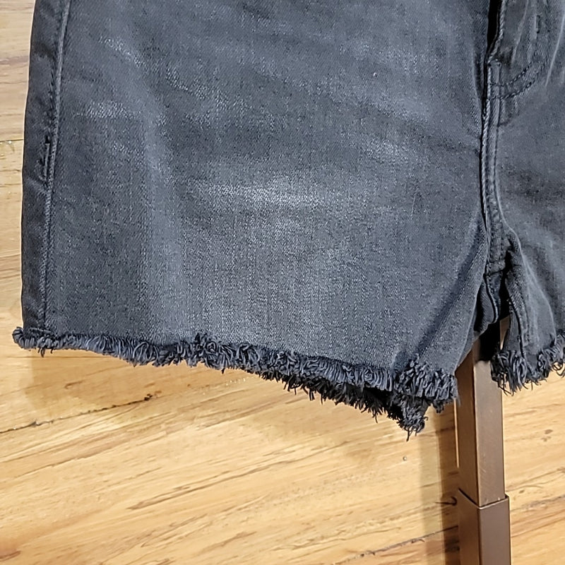 Hudson Size 27 Black Gray Gracie Midrise Cut Off Denim Shorts NWT