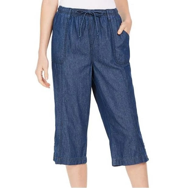 Karen Scott Size S  Blue Denim Daphne Capris NWT