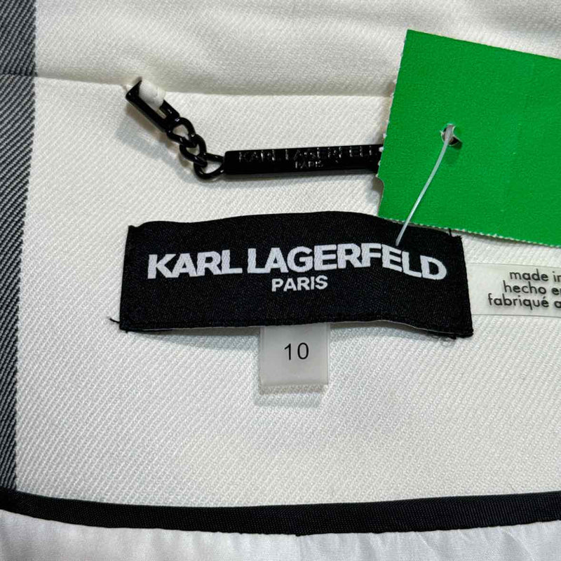 Karl Lagerfield Oversized  Cream & Black Size 10 Blazer Jacket