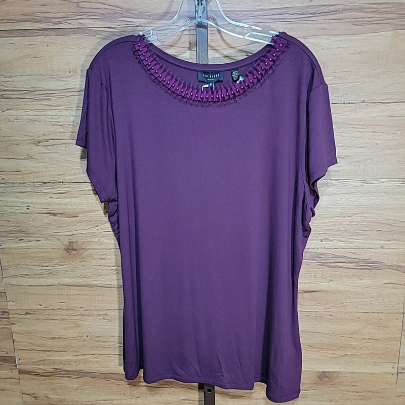 Ted Baker Size 6 (US Size 14) Purple Jacii fitted Tee Knit Top NWT