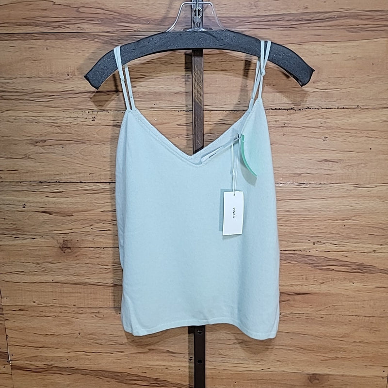 Vince. Size L Pale Sea Foam Green Cashmere Camisole Tank NWT