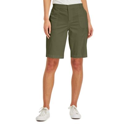 Karen Scott Size 14 Green Utility-Pocket Shorts NWT