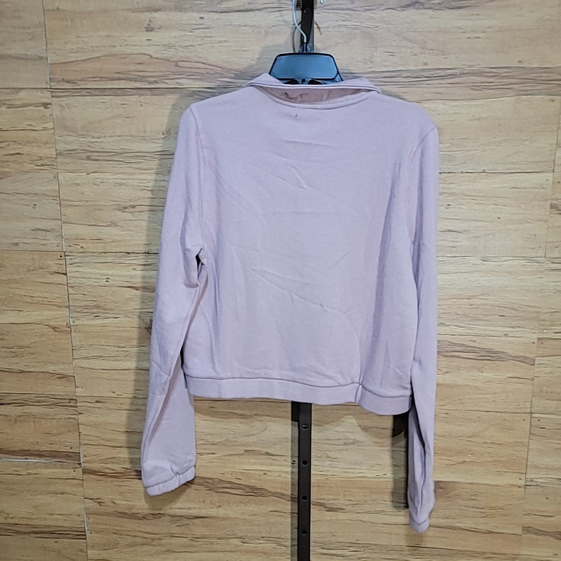 True Religion Size L Dusty Pink Half Zip Crop Sweatshirt NWT