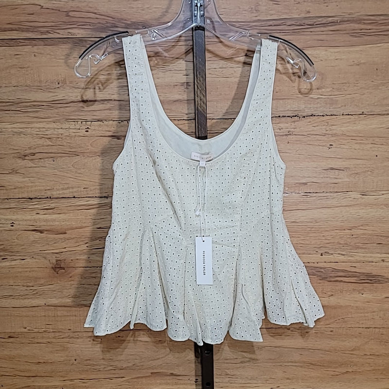 Rebecca Taylor Size 00 Beige Lyra Godet Tank NWT