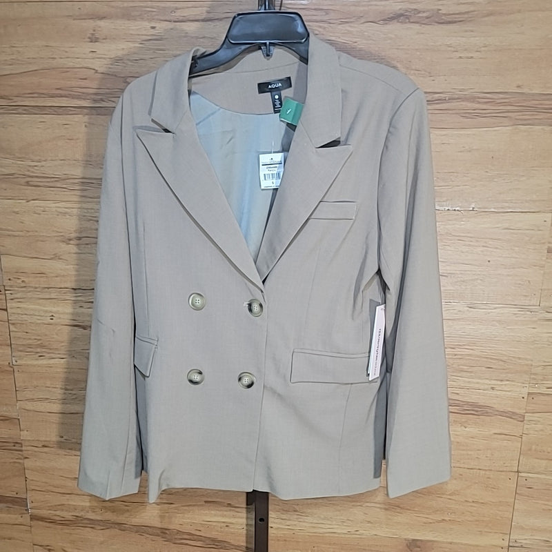 Aqua Size S Beige Joanie Double-Breasted Blazer NWT