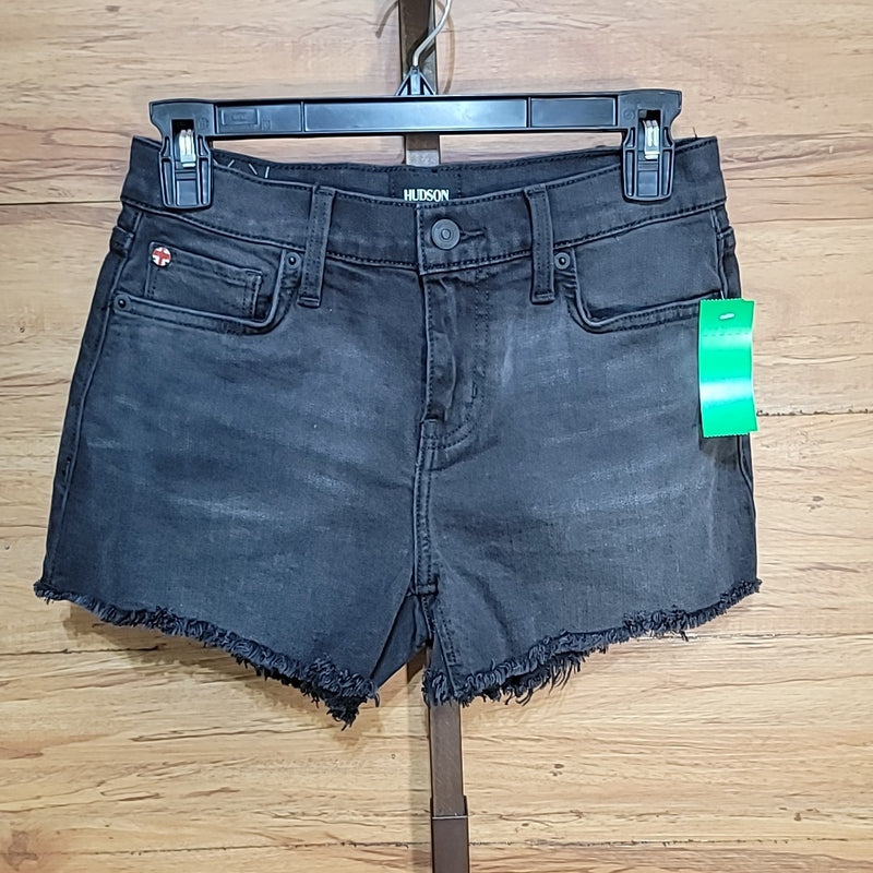 Hudson Size 27 Black Gray Gracie Midrise Cut Off Denim Shorts NWT