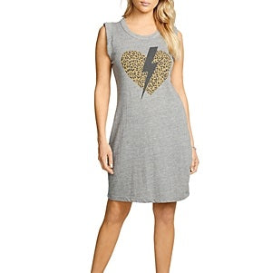 Chaser Size L Gray Graphic Print Tank Dress NWT