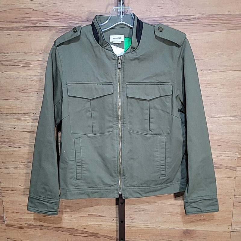 Zadig & Voltaire Size M Olive Green Cotton Military Style Skull Jacket NWT