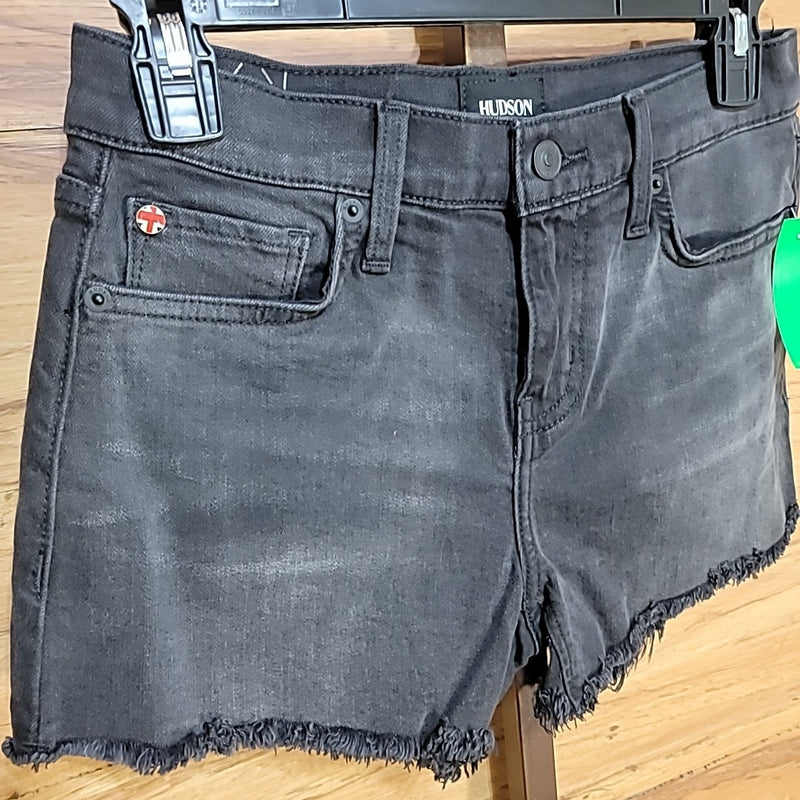 Hudson Size 27 Black Gray Gracie Midrise Cut Off Denim Shorts NWT