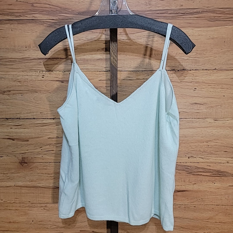 Vince. Size L Pale Sea Foam Green Cashmere Camisole Tank NWT