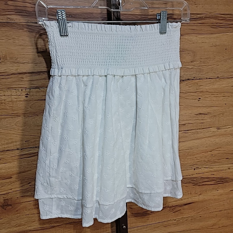 Rails Size XS White Addison Organic Cotton Smocked Mini Skirt NWT