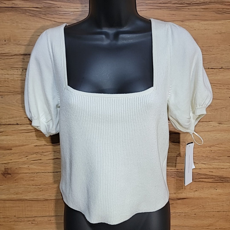 French Connection Size M Cream Jaida Square Neck Pullover Sweater NWT