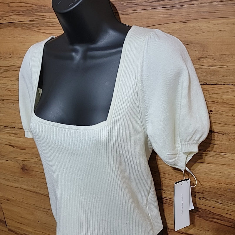 French Connection Size M Cream Jaida Square Neck Pullover Sweater NWT