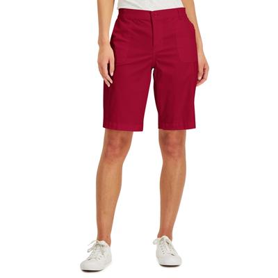 Karen Scott Size 6 Red Utility-Pocket Shorts NWT