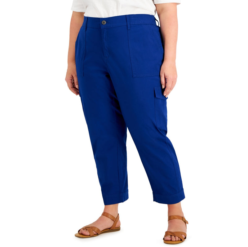 Style & Co. Size 18W Blue Curve Leg Cargo Pants NWT