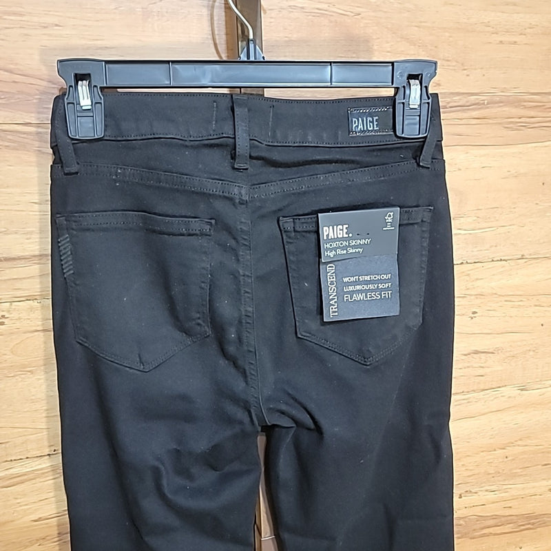 Paige Size 24 (0) Black Transcend Hoxton High Waist Skinny Jeans NWT