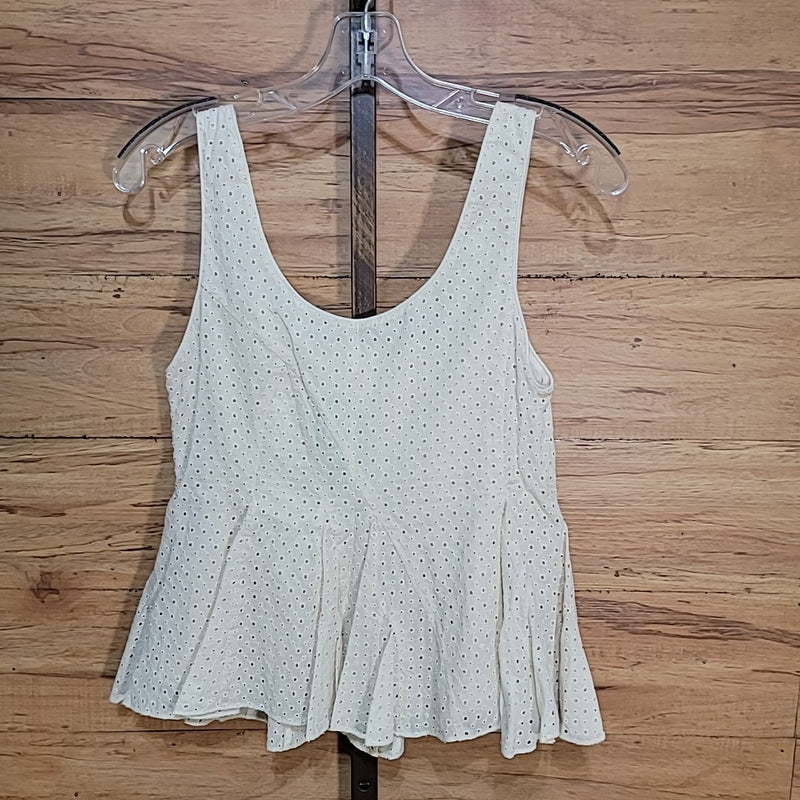 Rebecca Taylor Size 00 Beige Lyra Godet Tank NWT