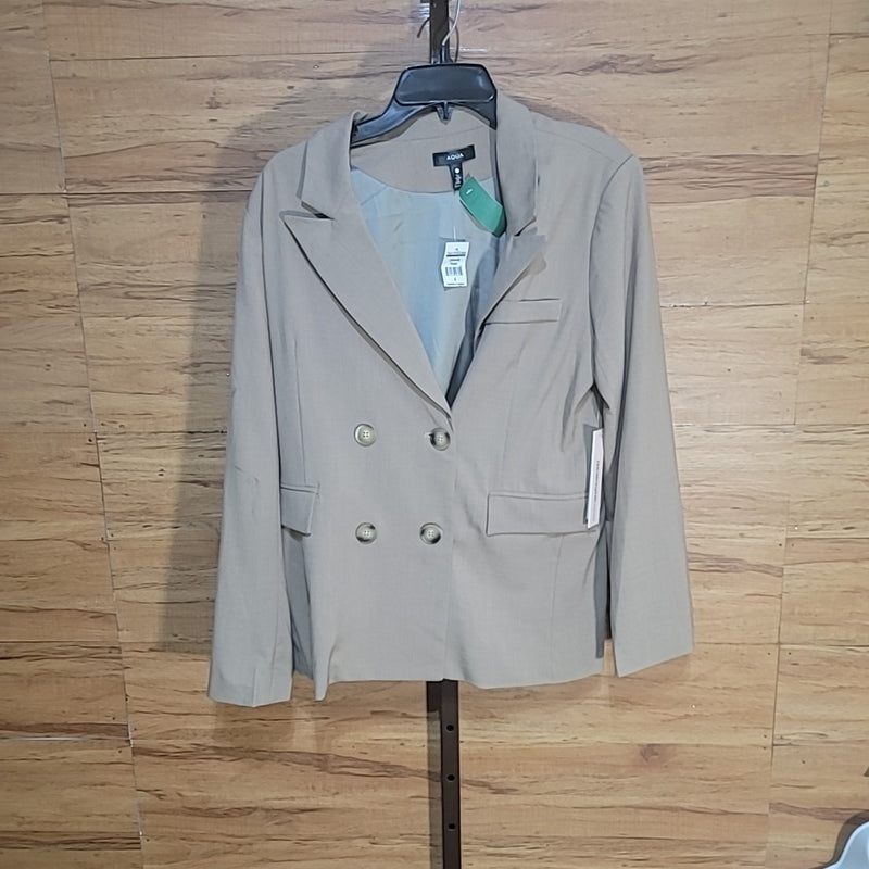 Aqua Size S Beige Joanie Double-Breasted Blazer NWT