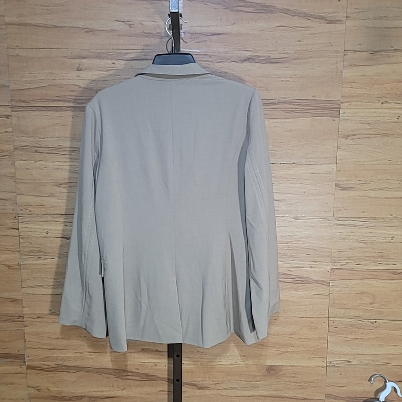 Aqua Size M Beige Joanie Double-Breasted Blazer NWT