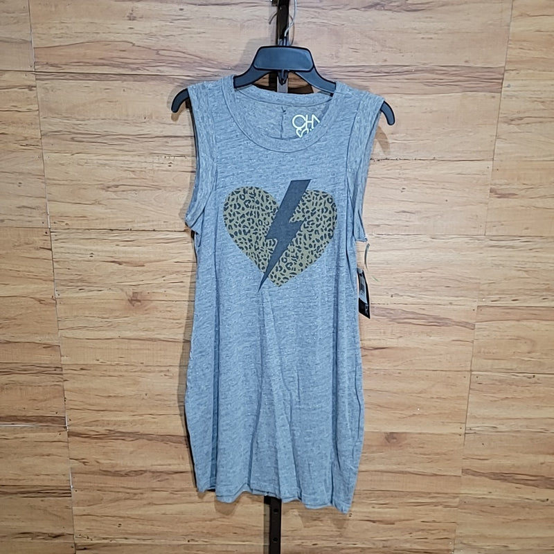 Chaser Size M Gray Graphic Print Tank Dress NWT