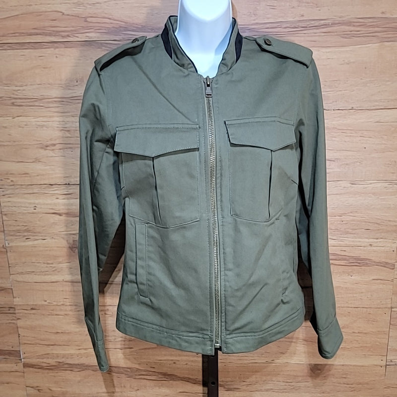 Zadig & Voltaire Size S Olive Green Cotton Military Style Skull Jacket NWT