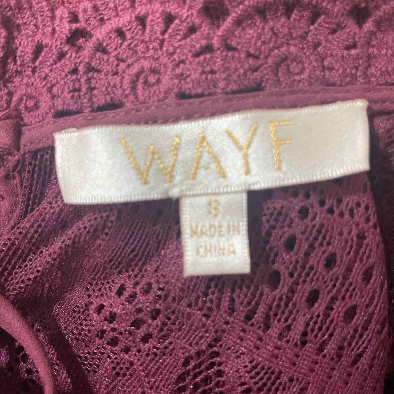 WAYF Size S Maroon Lace Blouse